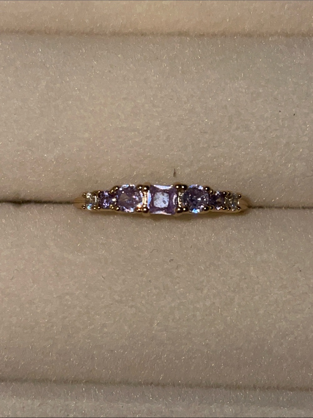 Eliza & Jane Light Purple Gold Ring
